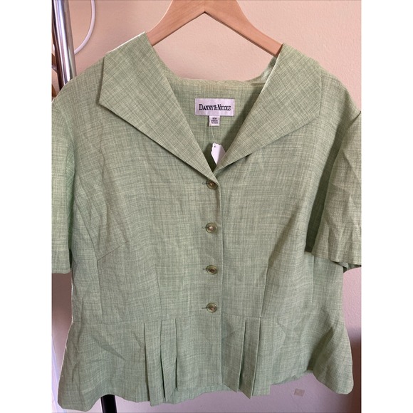 Danny & Nicole Jacket Dress Short Sleeve Button Mint Green Women Plus Size 16W - Picture 1 of 8